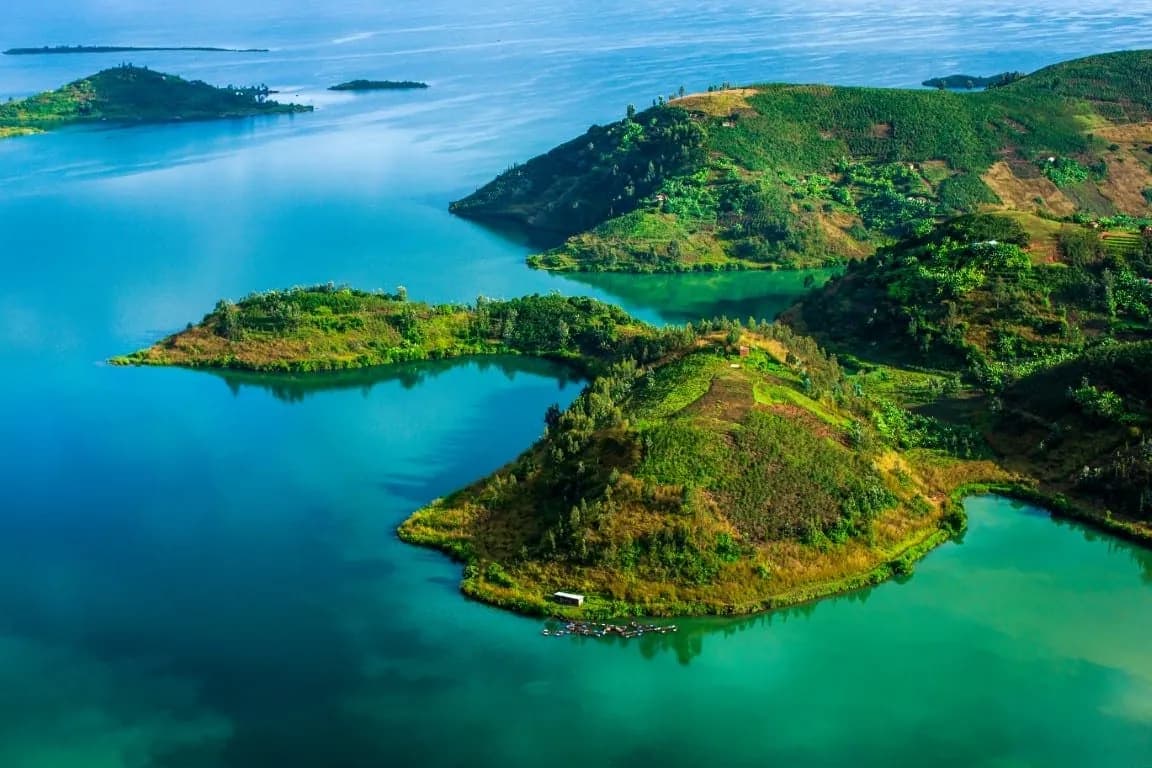 Small forested islands on Lake Kivu