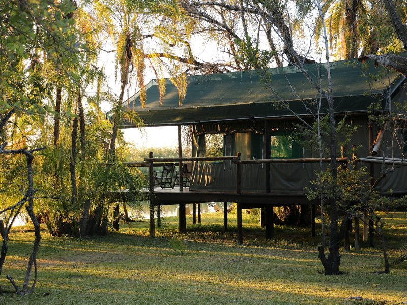 Tented safari lodge in the Okavango Delta, Botswana